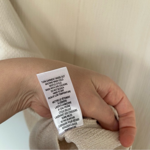 [XLp] Cleo Petite NWT Cream Beige Textured Short Sleeve Top *flaw* - Picture 9 of 10